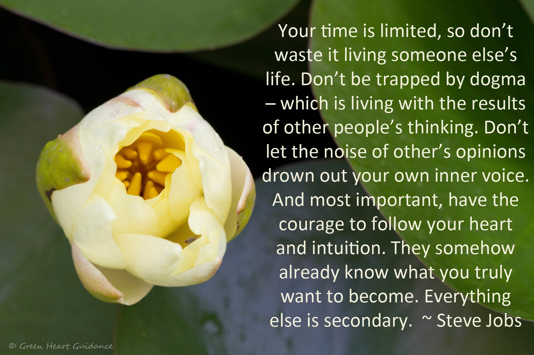Your time is limited, so don’t waste it living someone else’s life. Don’t be trapped by dogma – which is living with the results of other people’s thinking. Don’t let the noise of other’s opinions drown out your own inner voice. And most important, have the courage to follow your heart and intuition. They somehow already know what you truly want to become. Everything else is secondary. ~ Steve Jobs