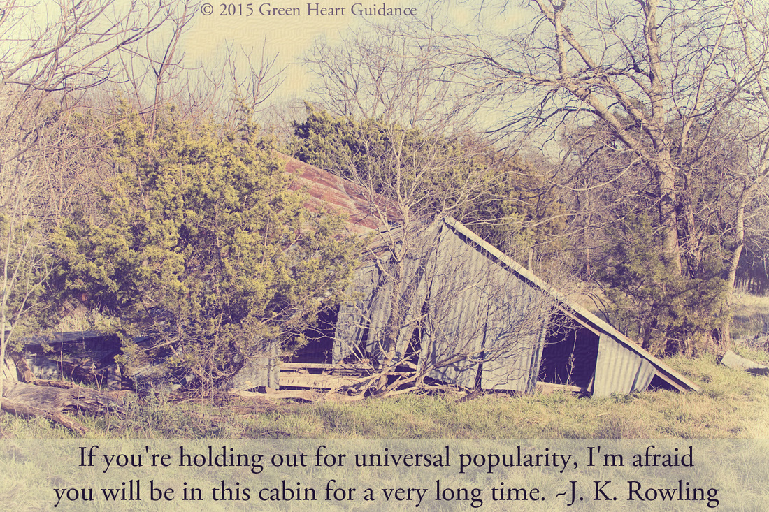 If you're holding out for universal popularity, I'm afraid you will be in this cabin for a very long time. ~J. K. Rowling